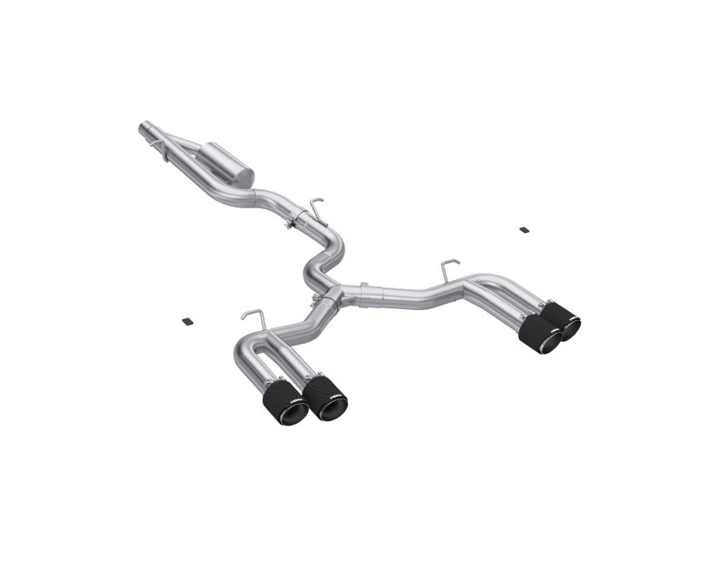 MBRP S46203CF 22-24 Audi S3 2.0L Armor Pro T304 SS 3in Cat-Back Quad Split Rear Exhaust w/ Carbon Fiber Tips