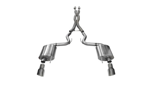 CORSA Performance 14332 Corsa 2015-2017 Ford Mustang GT 5.0 3in Cat Back Exhaust Polish Dual Tips (Sport)