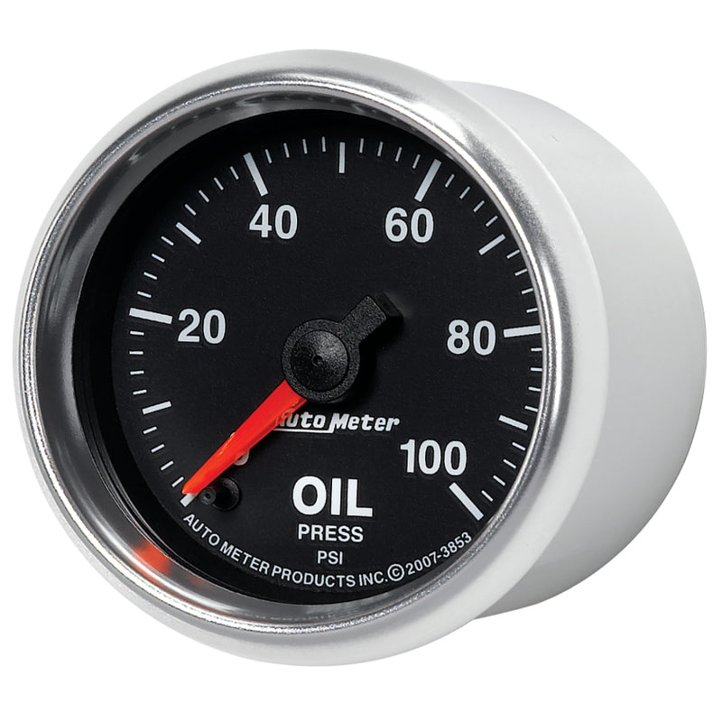 AutoMeter 3853 Autometer GS Series 2-1/16in Oil Pressure Gauge 100PSI Electric Full Sweep