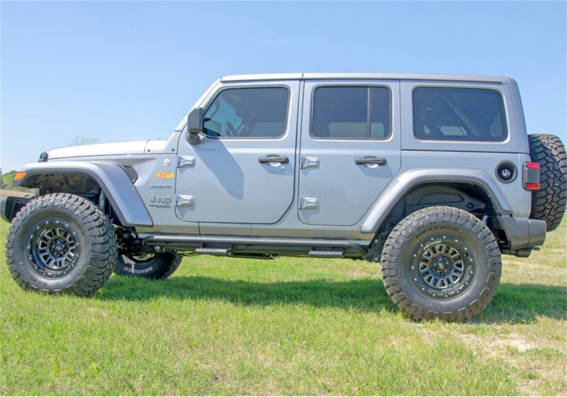 N-Fab J184RKRS4 RKR Rails 2018 Jeep Wrangler JL 4 Door Dab Length - Gloss Black - 1.75in