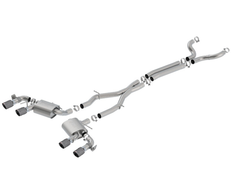Borla 140726CFBA 17-18 Chevrolet Camaro ZL1 6.2L V8 S Type Catback Exhaust w/ Dual Mode Valves CF Black Anod