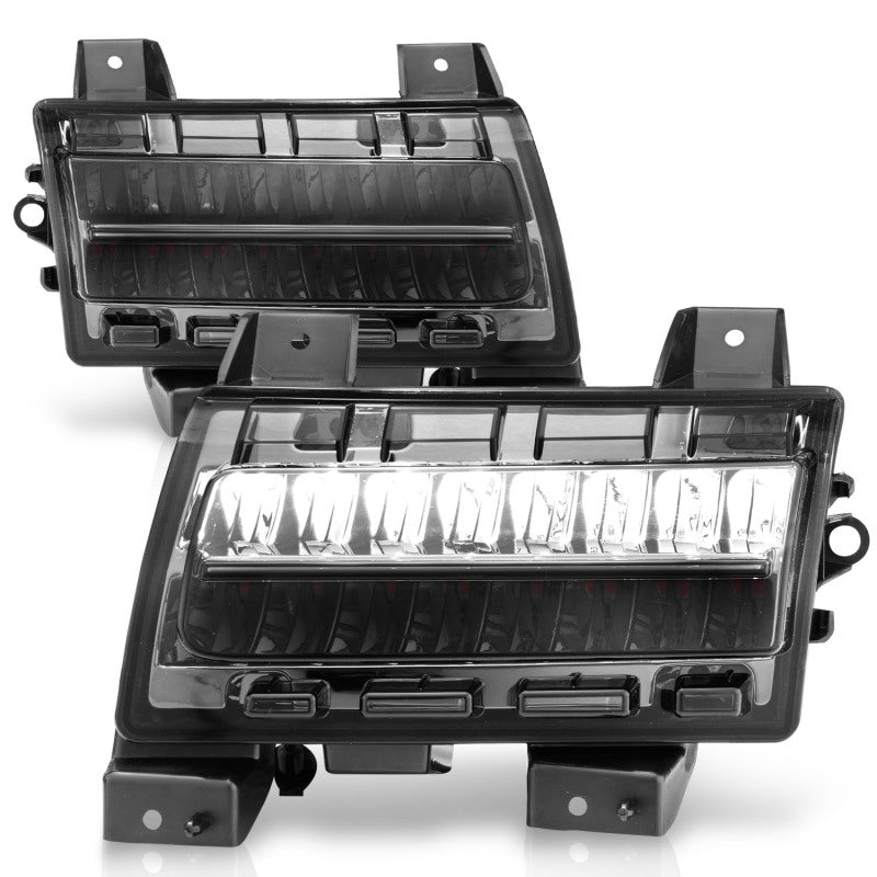 ANZO 511085 2018-2021 Jeep Wrangler LED Side Markers Chrome Housing Smoke Lens w/ Seq. Signal Sport Bulb