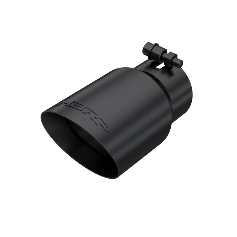 MBRP T5122BLK Tip 3in Round x 4in Inlet OD Dual Walled Angled Black Tip - Fits all 3in Exhausts
