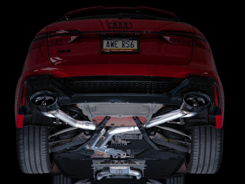 AWE Tuning 3025-33776 21-23 Audi C8 RS6/RS7 SwitchPath Cat-back Exhaust - Diamond Black Tips