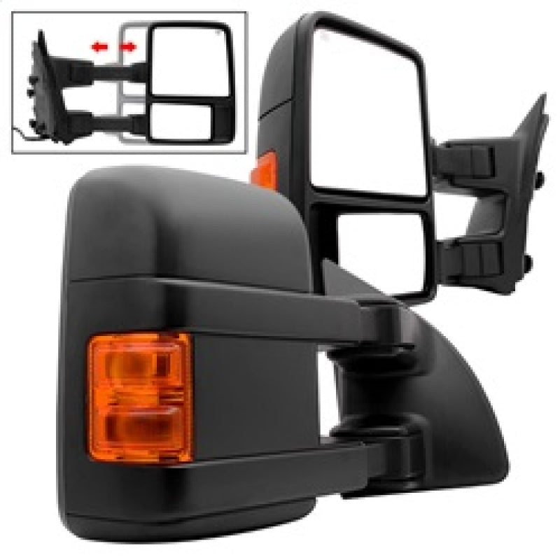 SPYDER 9935459 xTune Pair G2 Ford Superduty 99-07 Heated Amber Signal Telescoping Mirrors MIR-FDSD99S-G2-PW-AM-SET