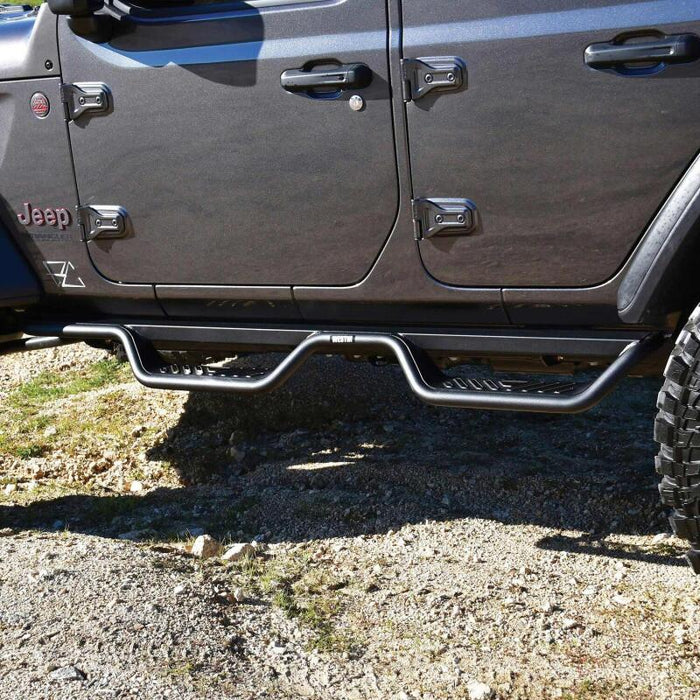 Westin 20-14065 18-22 Jeep Wrangler JL Unlimited Outlaw Nerf Step Bars - Textured Black