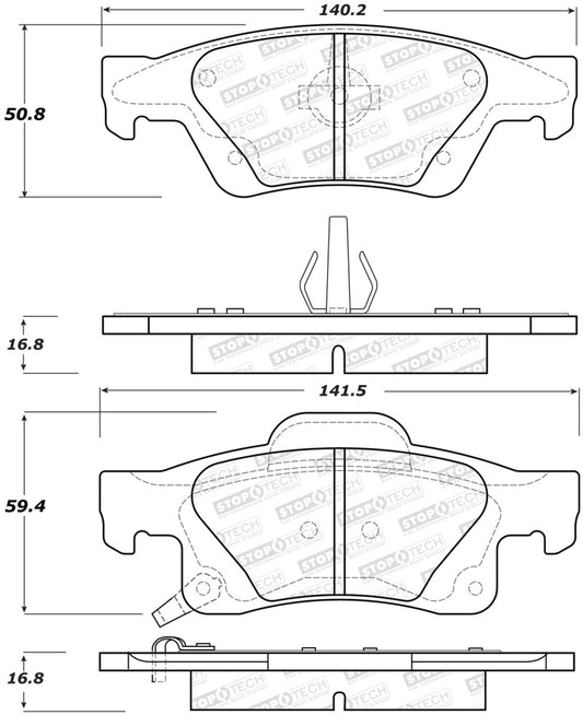 Stoptech 309.14980 StopTech Performance 11-17 Dodge Durango Rear Brake Pads