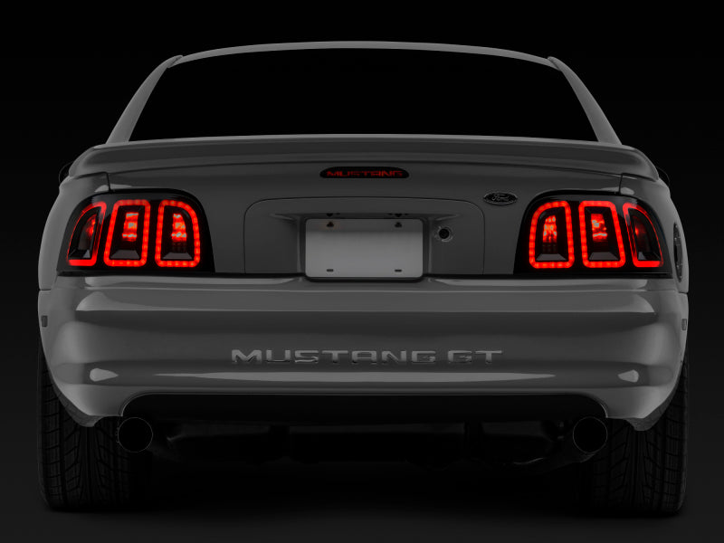Raxiom 389876 96-98 Ford Mustang Icon LED Tail Lights- Black Housing (Smoked Lens)