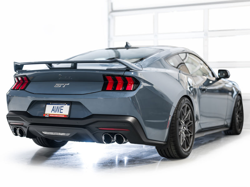AWE Tuning 3025-42650 AWE 2024 Ford Mustang GT Fastback S650 RWD SwitchPath Catback Exhaust w/ Quad Chrome Silver Tips