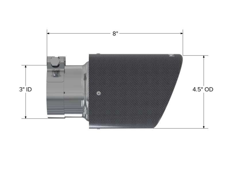 MBRP T5151CF Universal Carbon Fiber Tip 4.5in OD / 3in Inlet / 7.7in L