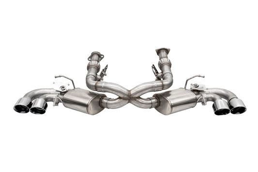CORSA Performance 21103 Corsa 20-25 Corvette C8 3in Valved Cat-Back 4.5in Pol Quad Tips Fits Factory Perf Exhaust DeletesAFM