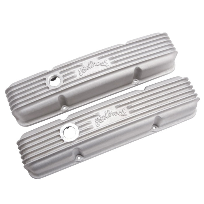 Edelbrock EDE41449 Valve Cover Kit Classic Finned SBC 59-86