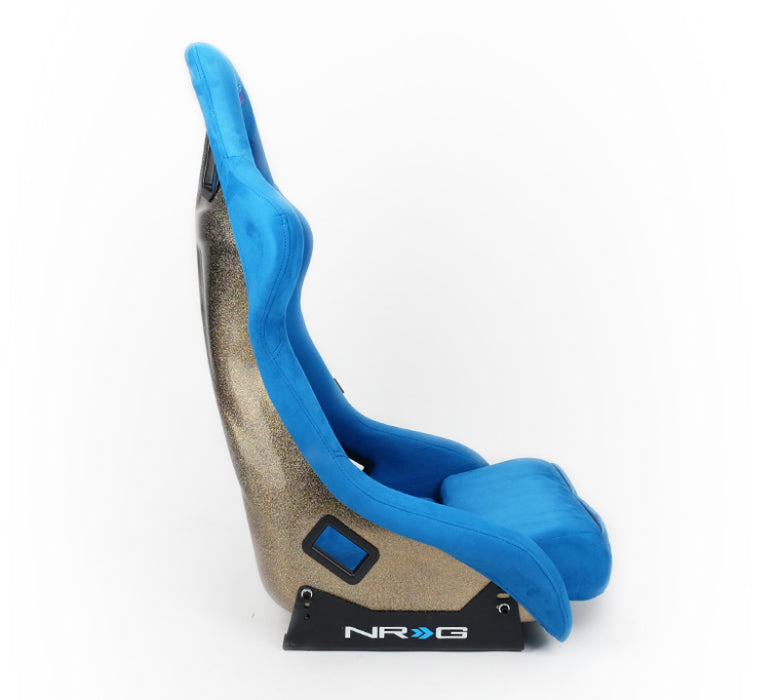 NRG FRP-302BL-ULTRA FRP Bucket Seat ULTRA Edition - Large (Blue Alcantara/Gold Glitter Back)