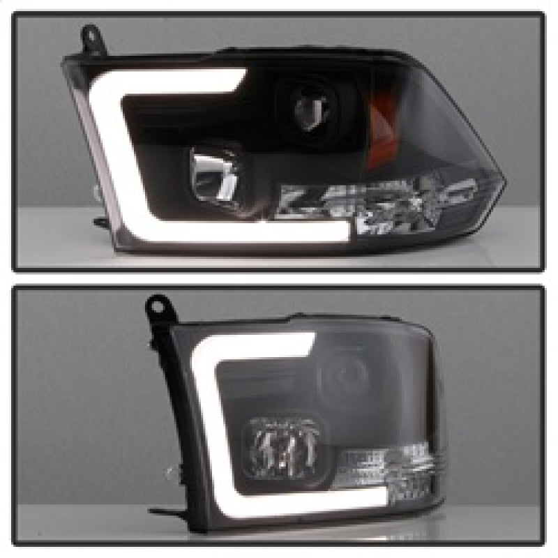 SPYDER 5084811 Spyder 09-16 Dodge RAM 1500 Version 2 Headlights Light Bar DRL Black PRO-YD-DR09V2-LBDRL-BK