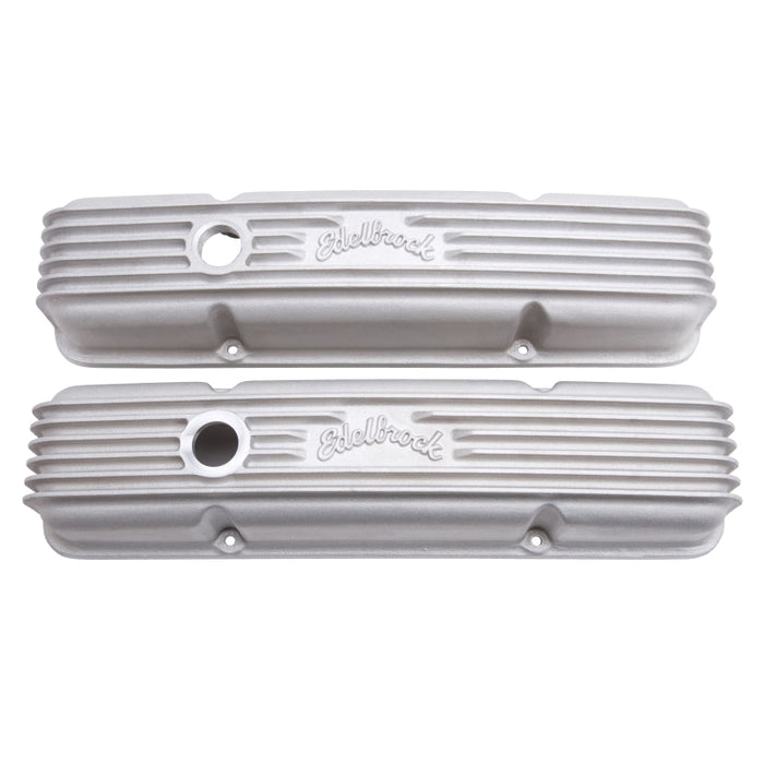 Edelbrock EDE41449 Valve Cover Kit Classic Finned SBC 59-86