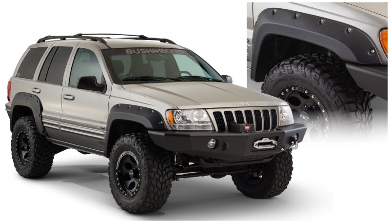 Bushwacker 10071-07 99-04 Jeep Grand Cherokee Cutout Style Flares 2pc - Black