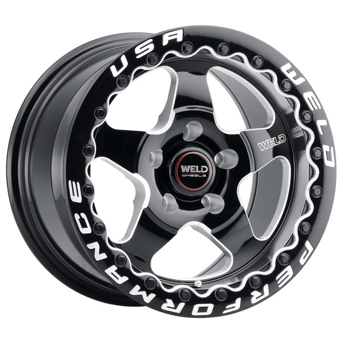 Weld S904B0067P51 S904 15x10 Ventura Beadlock 5x114.3 ET51 BS7.50 Gloss BLK MIL DIA 78.1