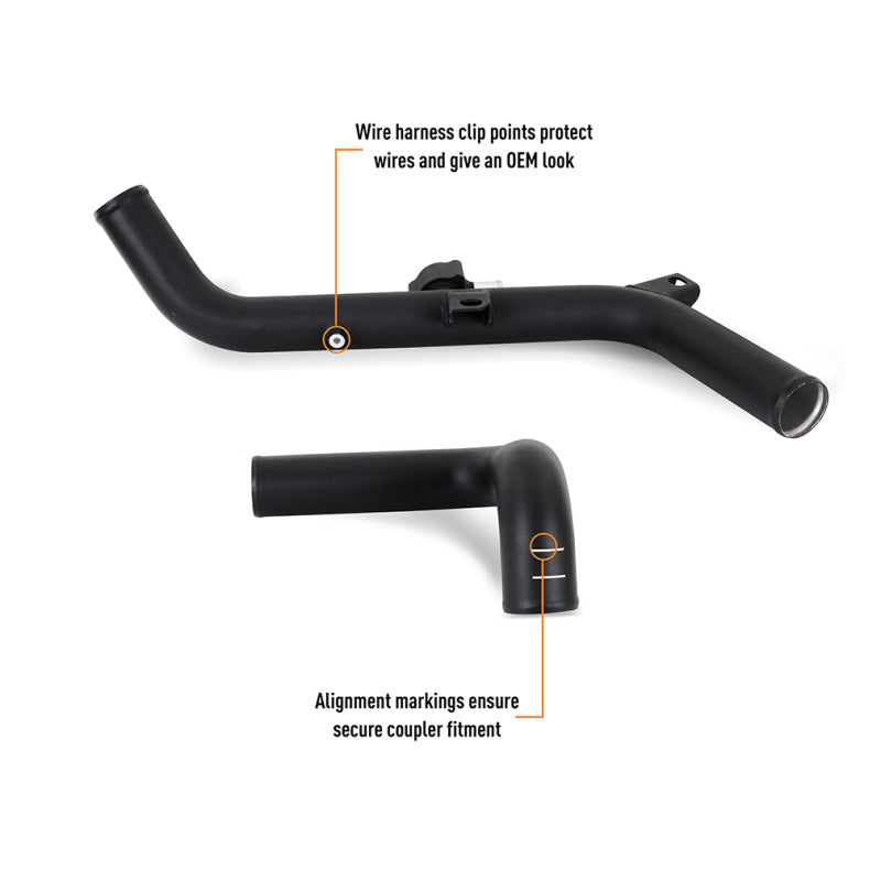 Mishimoto MMICP-BR27-21USBK 2021+ Ford Bronco 2.7L High-Mount Intercooler Pipe Upgrade Kit - Wrinkle Black