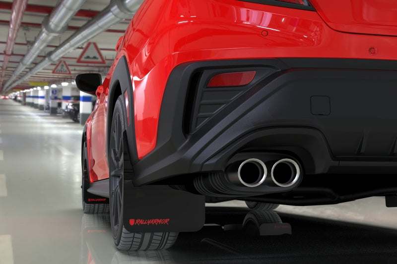 Rally Armor MF92-UR-BLK/RD-X 22-25 Subaru WRX Black UR Mud Flap Altered Font Red Logo
