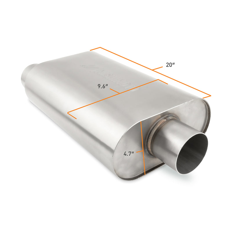 Mishimoto MMEXH-MF-3COBR Universal Muffler with 3.0in Offset Inlet/Outlet - Brushed