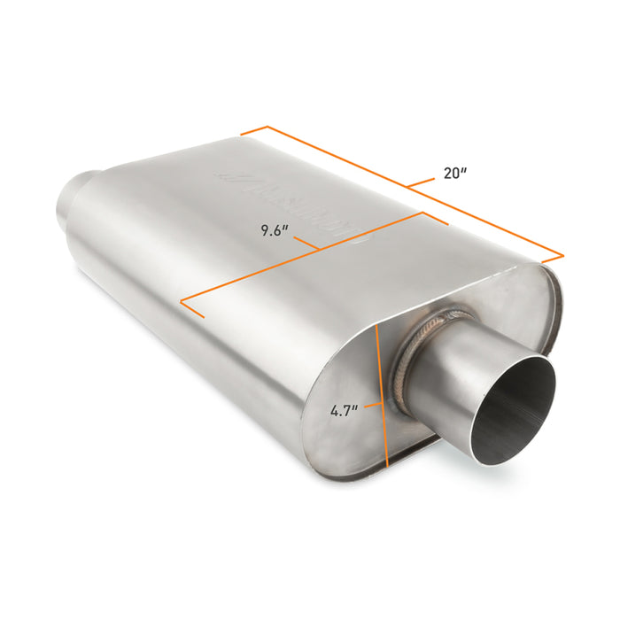 Mishimoto MMEXH-MF-3COBR Universal Muffler with 3.0in Offset Inlet/Outlet - Brushed