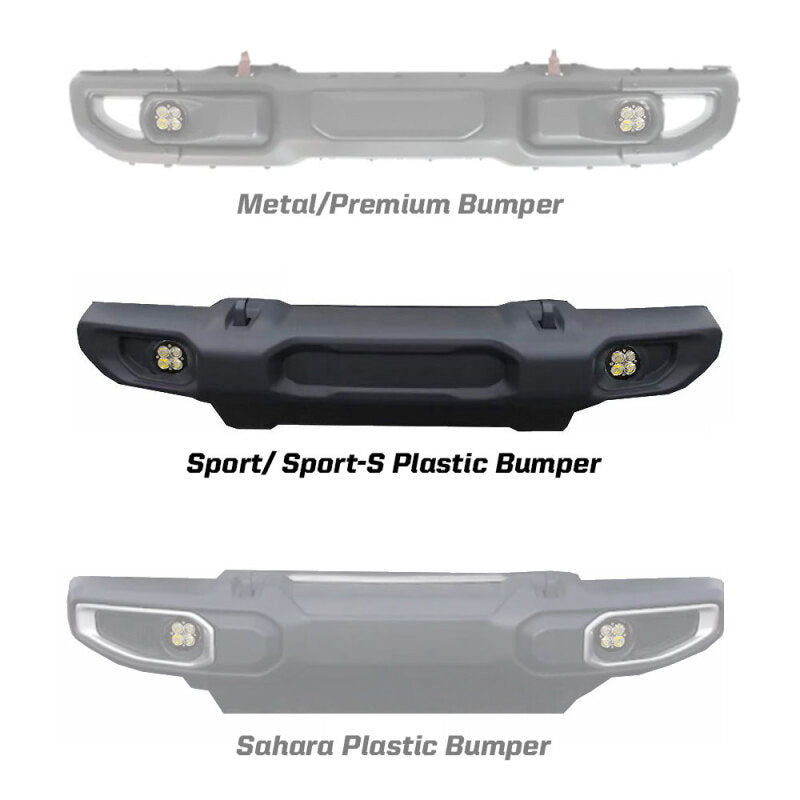 Baja Designs 447066 2018 Wrangler JL Squadron Sport Series Fog Pocket Kit