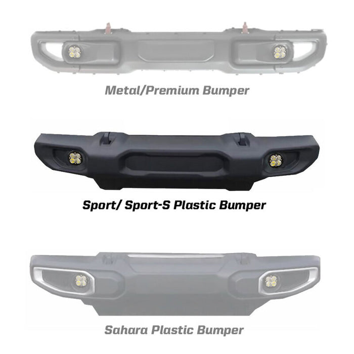 Baja Designs 447066 2018 Wrangler JL Squadron Sport Series Fog Pocket Kit