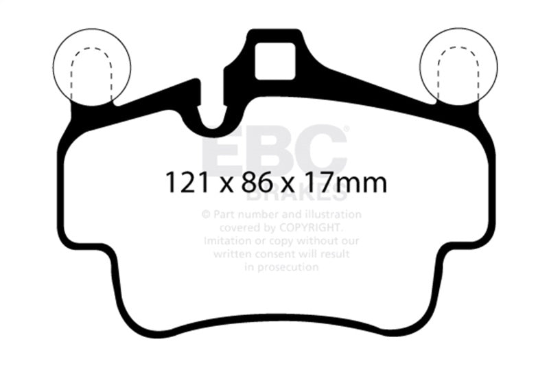 EBC DP42029R 07-08 Porsche 911 (997) (Cast Iron Rotor only) 3.6 Carrera 2 Yellowstuff Front Brake Pads