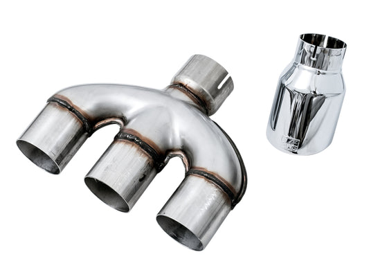 AWE Tuning 3810-52018 17-20 Honda Civic Si 1.5L Turbo Dual-to-Triple Tip Conversion Kit - Chrome Silver Tip