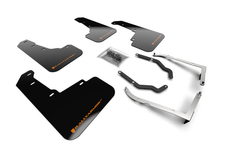 Rally Armor MF46-LTUR-BLK/OR 18-23 Subaru Crosstrek Black UR Mud Flap w/Orange Logo
