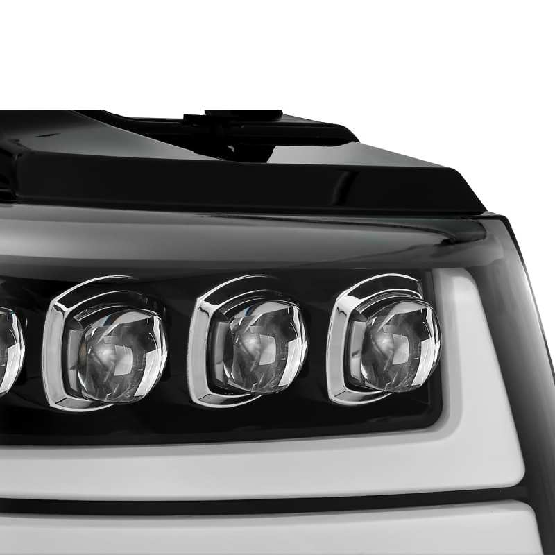 AlphaRex 880287 07-13 Chevy Avalanche NOVA LED Proj Headlights Plank Style Gloss Black w/Activ Light/DRL