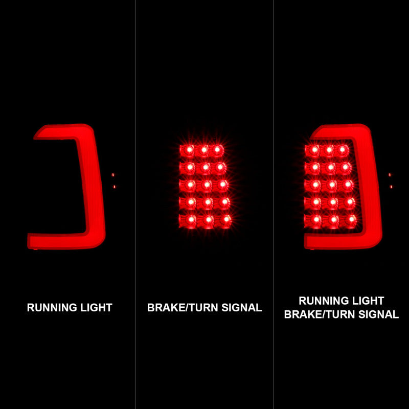 ANZO 311347 1997-2004 Dodge Dakota LED Taillights Black Housing Clear Lens Pair
