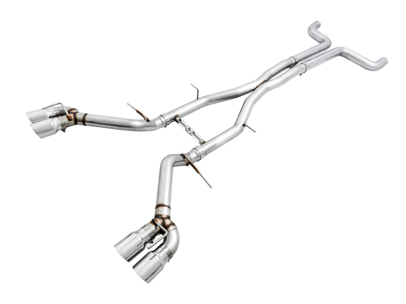 AWE Tuning 3020-42066 16-19 Chevy Camaro SS Non-Res Cat-Back Exhaust - Track Edition (Quad Chrome Silver Tips)