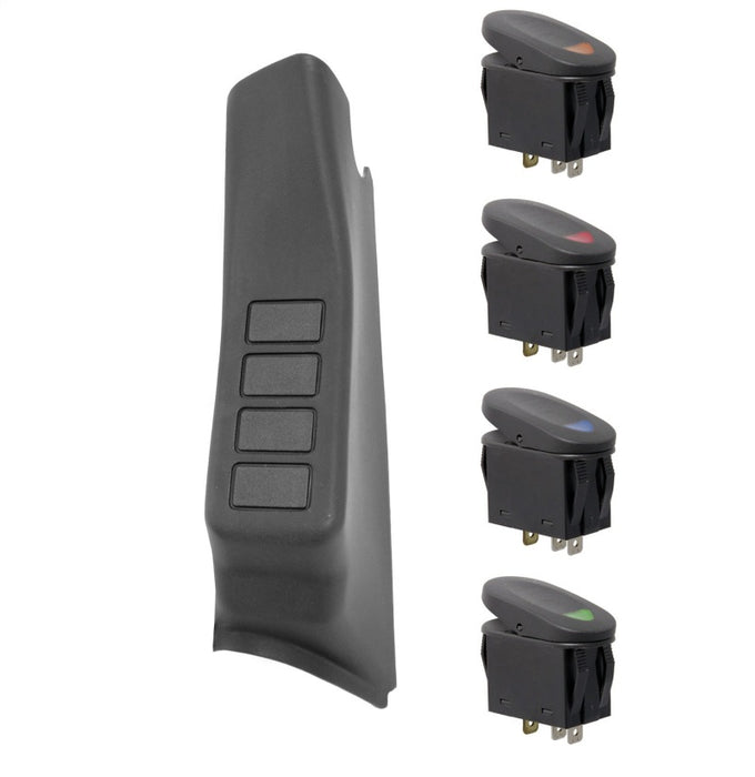 Rugged Ridge 17235.86 A-Pillar Switch Pod Kit Black LHD 07-10 (JK)