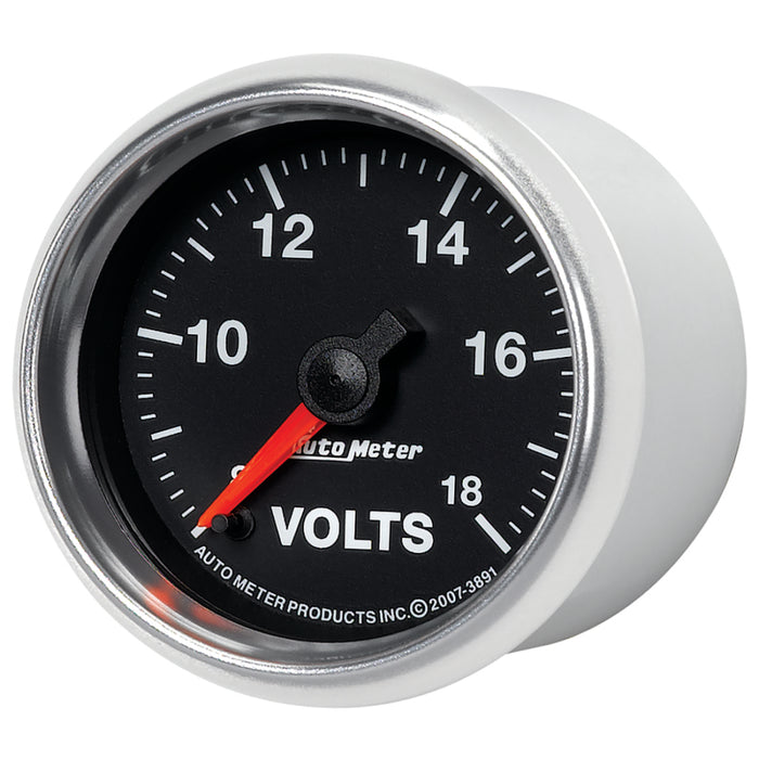 AutoMeter 3891 Autometer GS Series 2-1/16in Voltmeter 18V Electrical Gauge Full Sweep