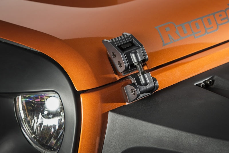 Rugged Ridge 11210.17 07-18 Jeep Wrangler JK Textured Black Hood Catches