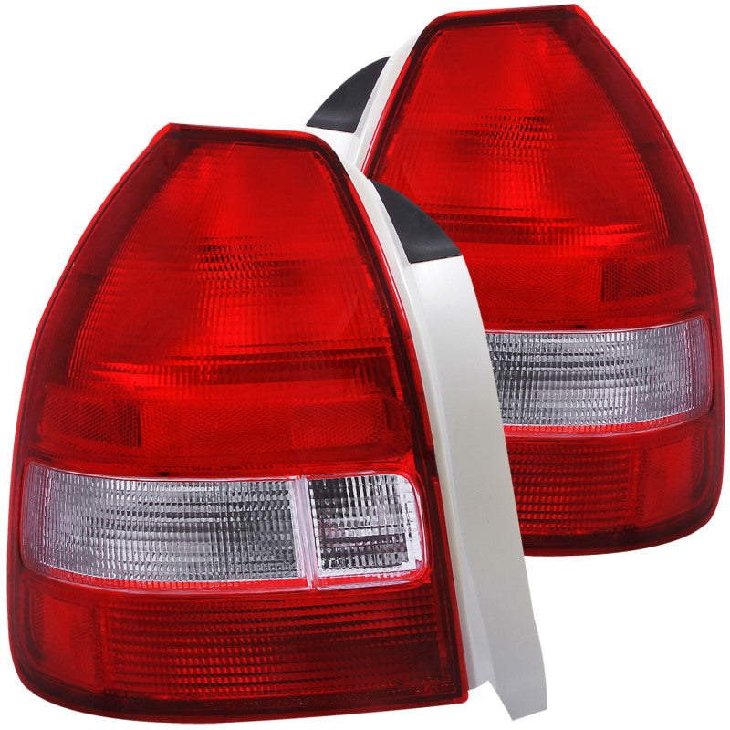 ANZO 221135 1996-2000 Honda Civic Taillights Red/Clear