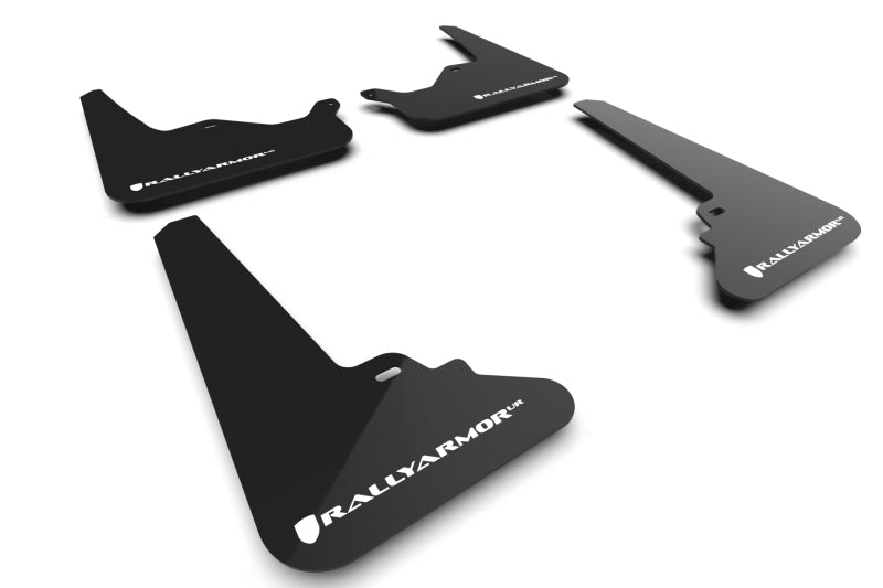 Rally Armor MF101-UR-BLK-WH 21-25 Tesla Model S / S Plaid Black UR Mud Flap w/White Logo