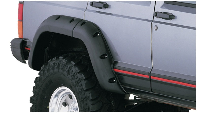Bushwacker 10911-07 84-01 Jeep Cherokee Cutout Style Flares 4pc Fits 4-Door Sport Utility Only - Black