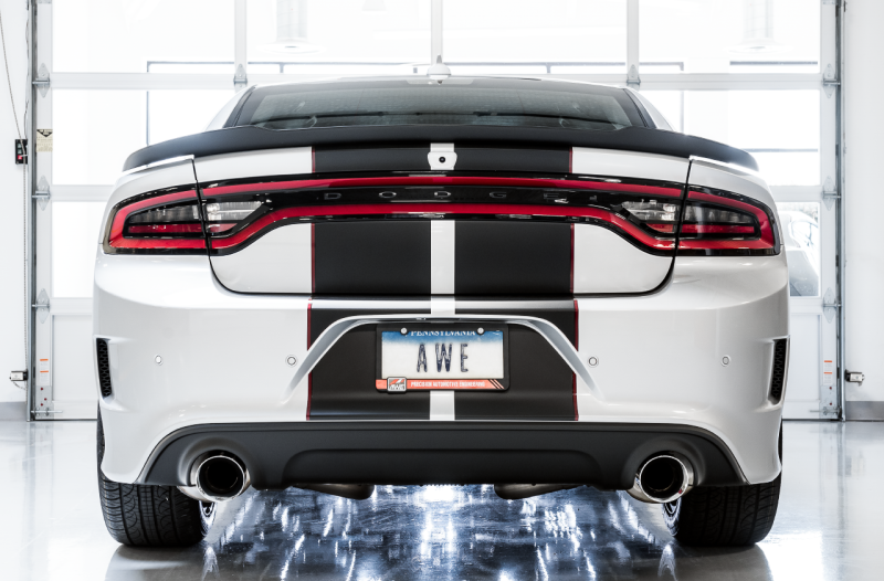 AWE Tuning 3015-32112 2015+ Dodge Charger 6.4L/6.2L Supercharged Track Edition Exhaust - Chrome Silver Tips