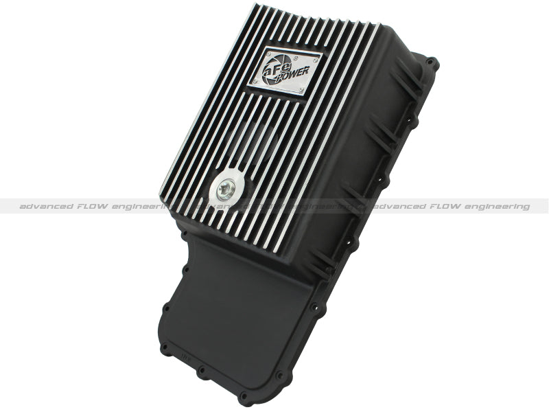 aFe 46-70182 Power Transmission Pan Black Machined 11-14 Ford 6R140 Trucks V8 6.7L (td)