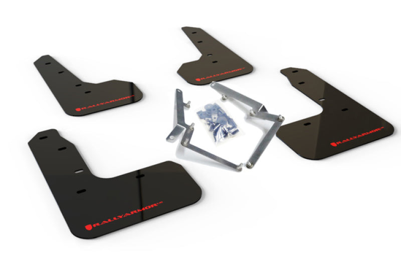 Rally Armor MF51-UR-BLK/RD 17-19 Honda Civic Sport/Sport Touring Black UR Mud Flap w/Red Logo
