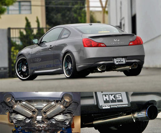 HKS 32009-BN003 08-13 Infiniti G37 Coupe Dual Hi-Power Ti Tip Catback Exhaust (SUS304 NO COATING)