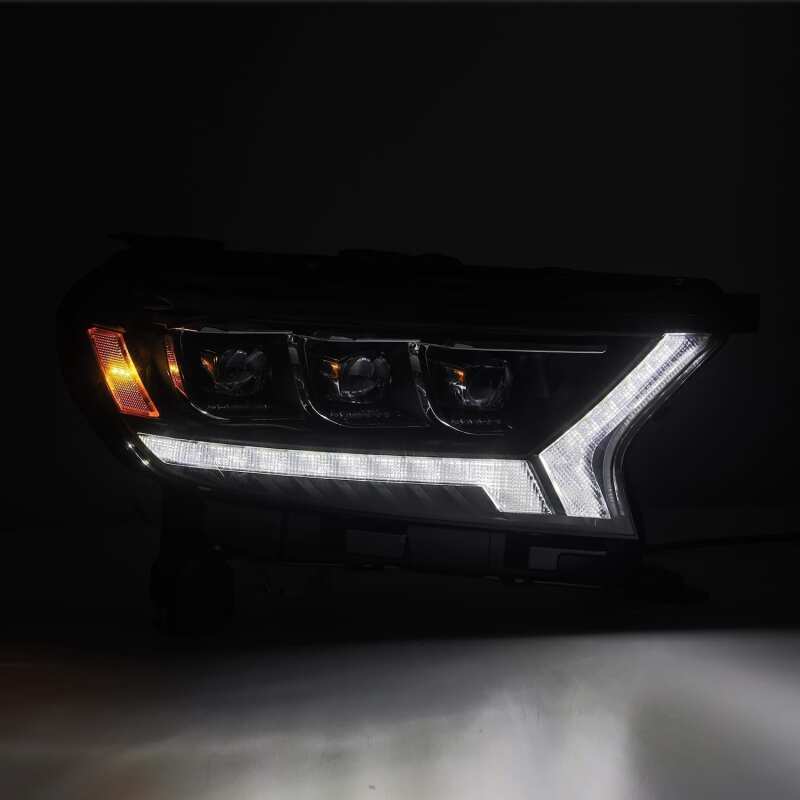 AlphaRex 880123 19-21 Ford Ranger NOVA LED Proj Headlight Plnk Style Alpha Blk w/Activ Light/Seq Signal/DRL