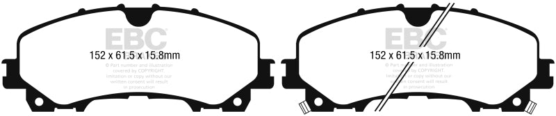 EBC DP23036 13+ Infiniti Q50 3.7 Greenstuff Front Brake Pads