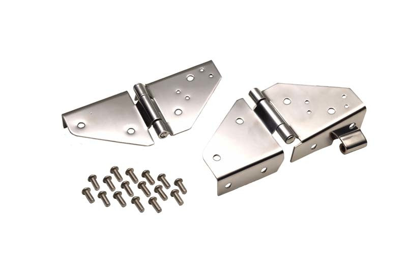 Kentrol 30403 76-95 Jeep CJ/Wrangler YJ Windshield Hinge Pair - Polished Silver