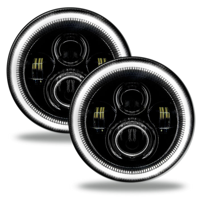 ORACLE Lighting 5769-001 Oracle 7in High Powered LED Headlights - Black Bezel - White