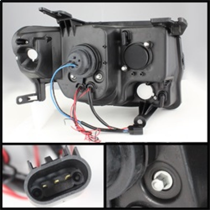 SPYDER 5074225 Spyder Ford Escape 08-12 Projector Headlights Halogen Model Only - DRL Black PRO-YD-FES08-DRL-BK