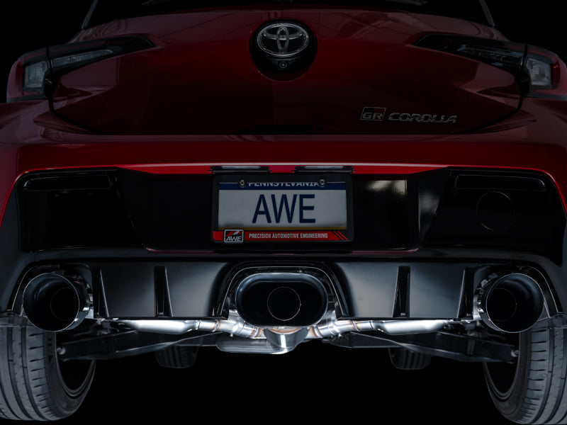 Awe Tuning GR Corolla Exhaust Triple Outlet Black Tips AWE3020-53472