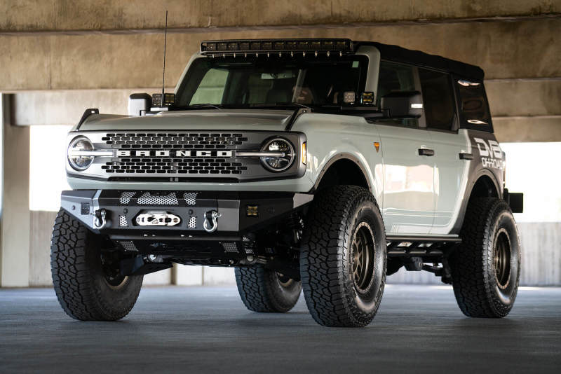 DV8 Offroad FBBR-01 2021+ Ford Bronco Front Bumper Winch Capable w/ Optional Bull Bar/Aux Light Opening